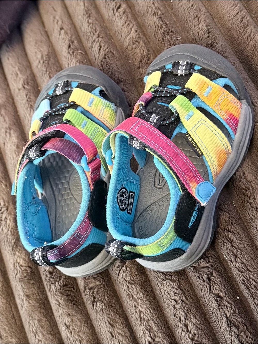 Keen Toddler Rainbow Multicolor Closed-Toe Sandals - Blue Lining